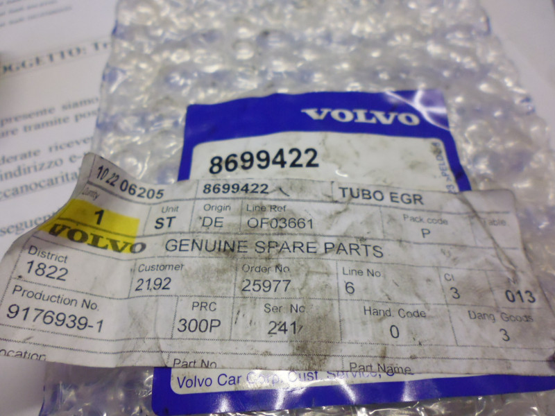 Tubo EGR Volvo codice...
